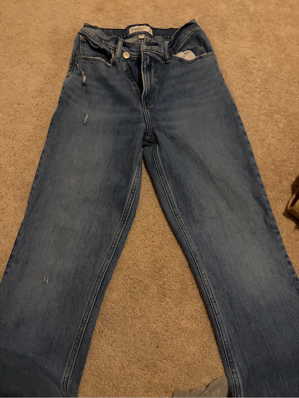 Abercrombie & Fitch Straight-Leg Medium Blue Jeans